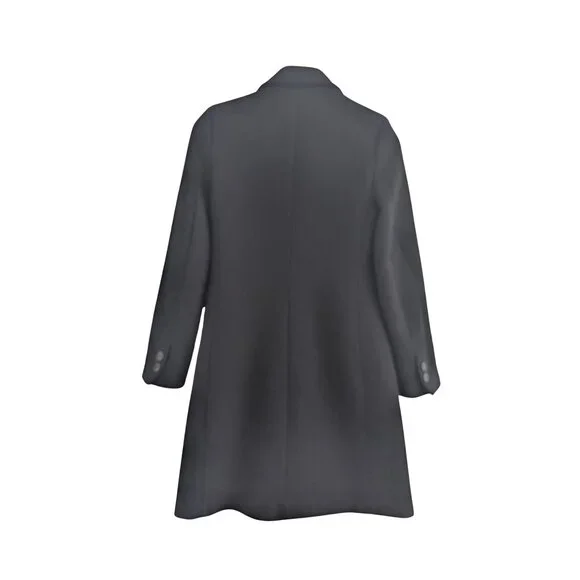 Zara Wool Blend Black Coat XS Tailored Longline Minimal Classic Jacket - Picture 4 of 7
